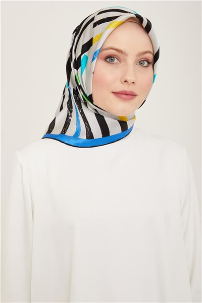 Armine Geometrik Desenli Twill İpek Eşarp 24Ya9101 2 01