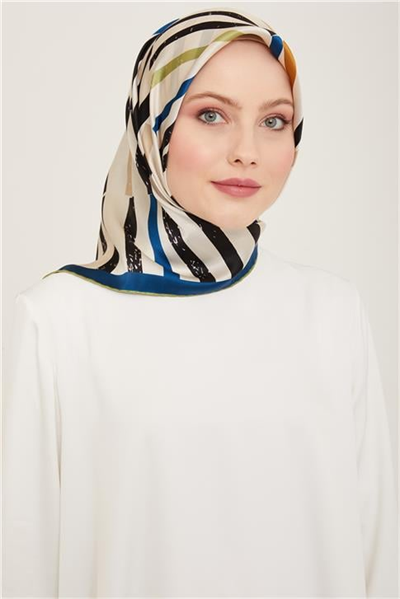 Armine Geometrik Desenli Twill İpek Eşarp 24Ya9101 2 85