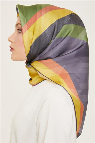 Armine Geometrik Desenli Twill İpek Eşarp 24Ya9137 55 05