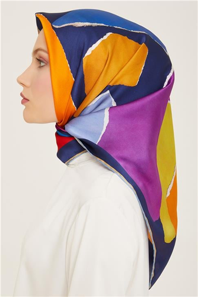 Armine Geometrik Desenli Twill İpek Eşarp 24Ya9125 83 80