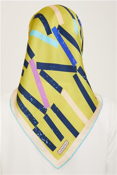 Armine Geometrik Desenli Twill İpek Eşarp 24Ya9101 2 81