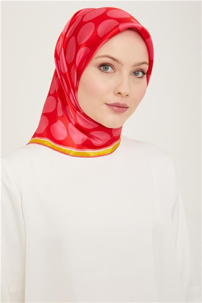Armine Geometrik Desenli Twill İpek Eşarp 24Ya9156 86 58