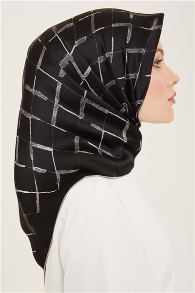 Armine Geometrik Desenli Twill İpek Eşarp 24Ya9162 33