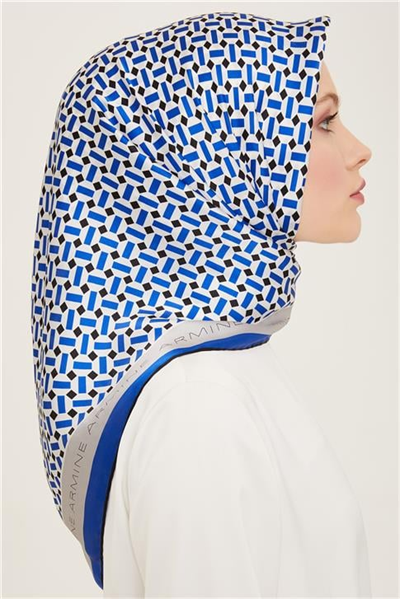 Armine Geometrik Desenli Twill İpek Eşarp 24Ya9151 4 38
