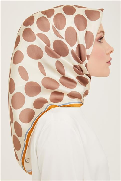 Armine Geometrik Desenli Twill İpek Eşarp 24Ya9156 86 54
