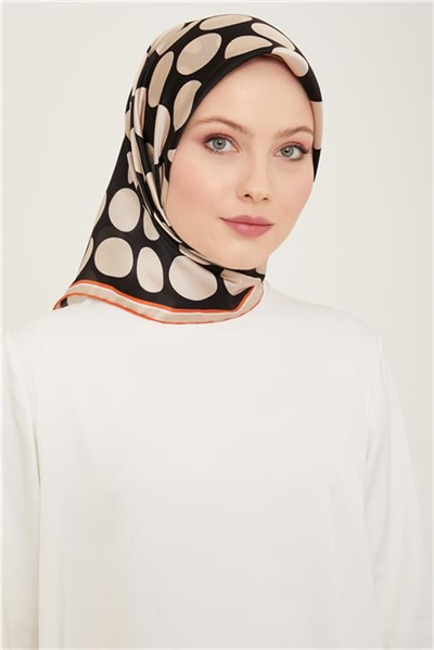 Armine Geometrik Desenli Twill İpek Eşarp 24Ya9156 86 02