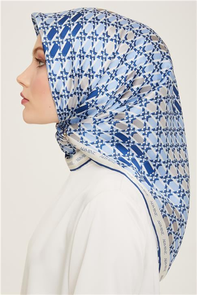 Armine Geometrik Desenli Twill İpek Eşarp 24Ya9144 37 81