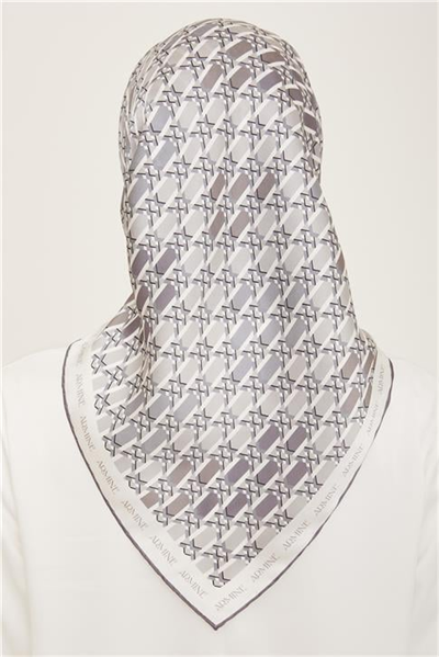 Armine Geometrik Desenli Twill İpek Eşarp 24Ya9144 37 04