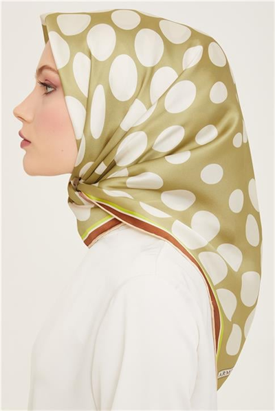 Armine Geometrik Desenli Twill İpek Eşarp 24Ya9156 86 36