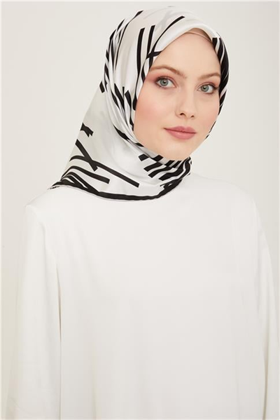 Armine Geometrik Desenli Twill İpek Eşarp 24Ya9157 51
