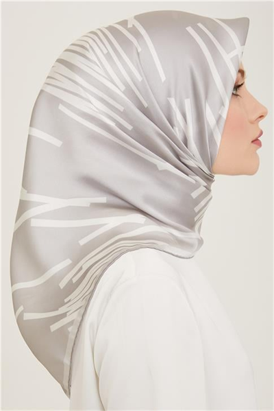 Armine Geometrik Desenli Twill İpek Eşarp 24Ya9157 55
