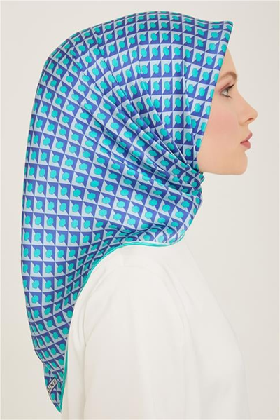 Armine Geometrik Desenli Twill İpek Eşarp 24Ya9109 53 52