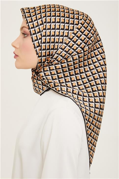 Armine Geometrik Desenli Twill İpek Eşarp 24Ya9109 53 82