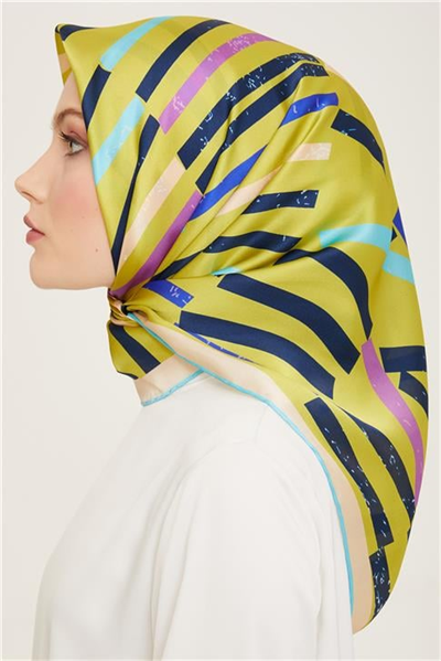 Armine Geometrik Desenli Twill İpek Eşarp 24Ya9101 2 81