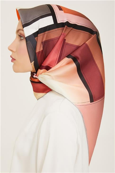 Armine Geometrik Desenli Twill İpek Eşarp 24Ya9122 55 39