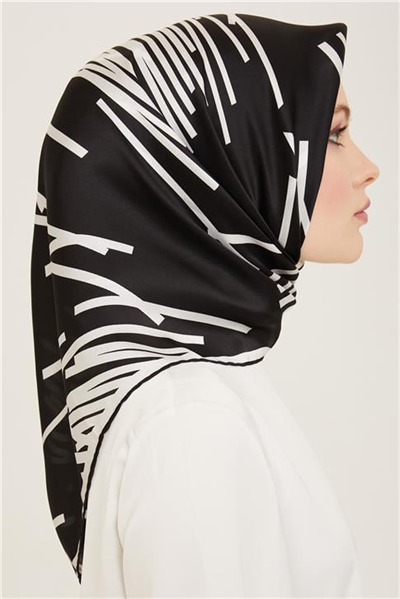 Armine Geometrik Desenli Twill İpek Eşarp 24Ya9157 50