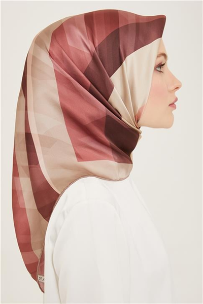 Armine Geometrik Desenli Twill İpek Eşarp 24Ya9137 55 07