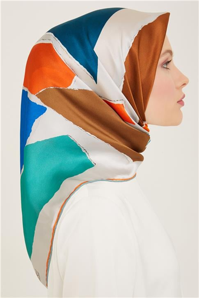 Armine Geometrik Desenli Twill İpek Eşarp 24Ya9125 83 83