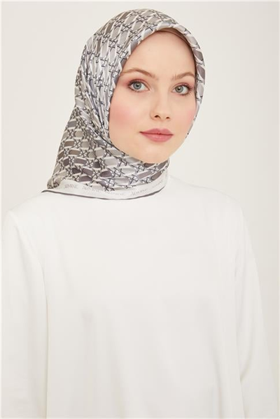Armine Geometrik Desenli Twill İpek Eşarp 24Ya9144 37 04