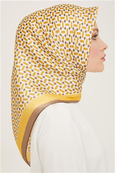 Armine Geometrik Desenli Twill İpek Eşarp 24Ya9151 4 02