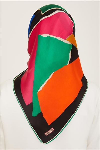 Armine Geometrik Desenli Twill İpek Eşarp 24Ya9125 83 06