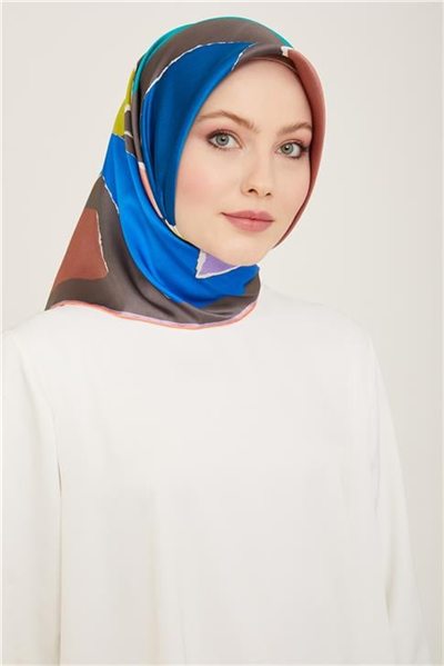 Armine Geometrik Desenli Twill İpek Eşarp 24Ya9125 83 53