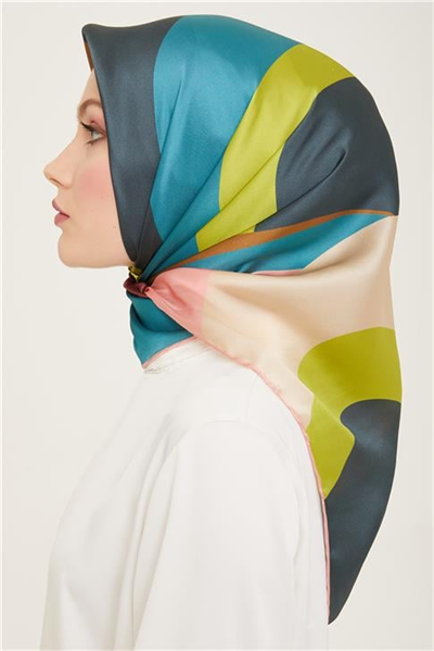 Armine Geometrik Desenli Twill İpek Eşarp 24Ya9148 31 81