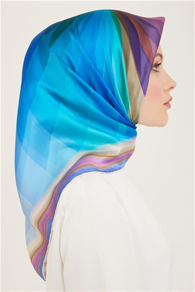 Armine Geometrik Desenli Twill İpek Eşarp 24Ya9113 27