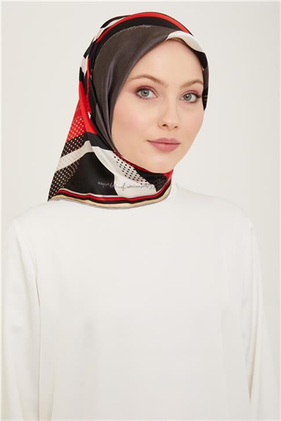 Armine Geometrik Desenli Twill İpek Eşarp 24Ya9138 2 35