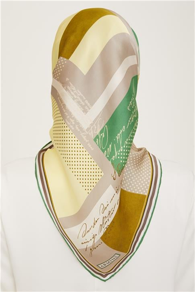 Armine Geometrik Desenli Twill İpek Eşarp 24Ya9138 2 06