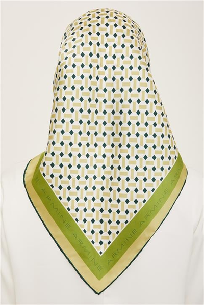 Armine Geometrik Desenli Twill İpek Eşarp 24Ya9151 4 50
