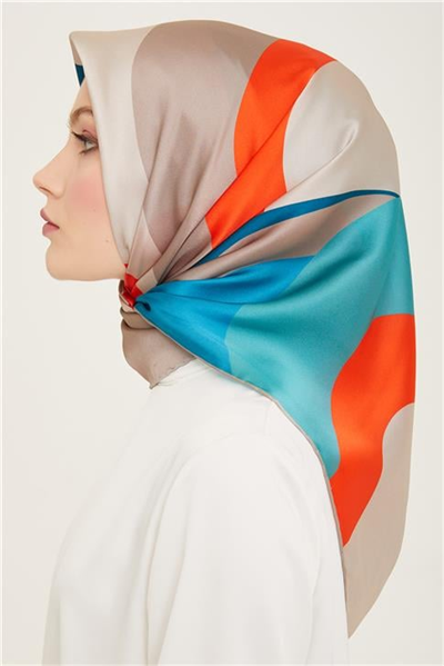 Armine Geometrik Desenli Twill İpek Eşarp 24Ya9148 31 03
