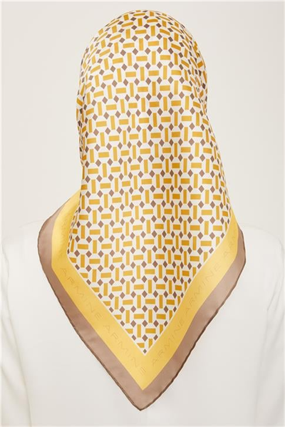 Armine Geometrik Desenli Twill İpek Eşarp 24Ya9151 4 02
