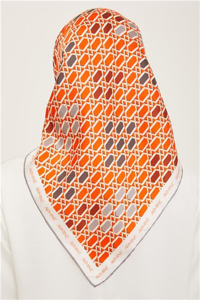 Armine Geometrik Desenli Twill İpek Eşarp 24Ya9144 37 37