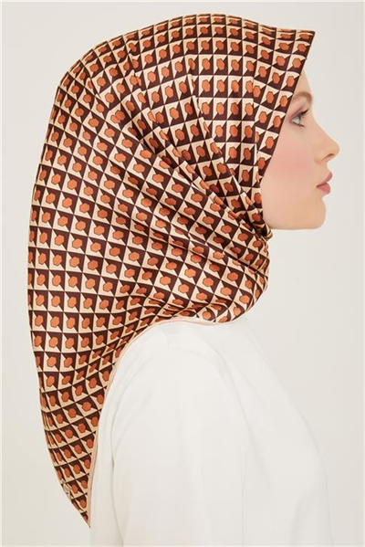 Armine Geometrik Desenli Twill İpek Eşarp 24Ya9109 53 31