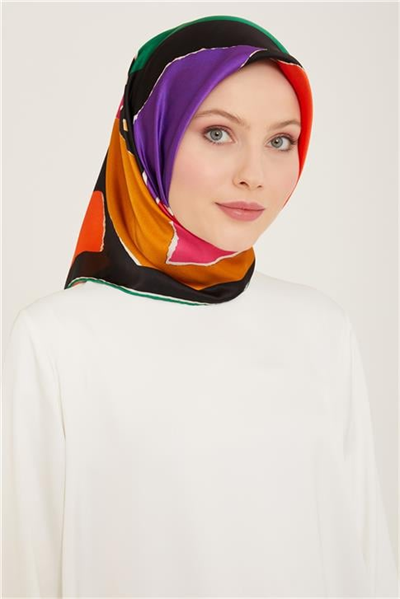 Armine Geometrik Desenli Twill İpek Eşarp 24Ya9125 83 06