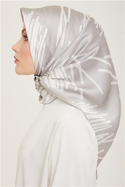 Armine Geometrik Desenli Twill İpek Eşarp 24Ya9157 55