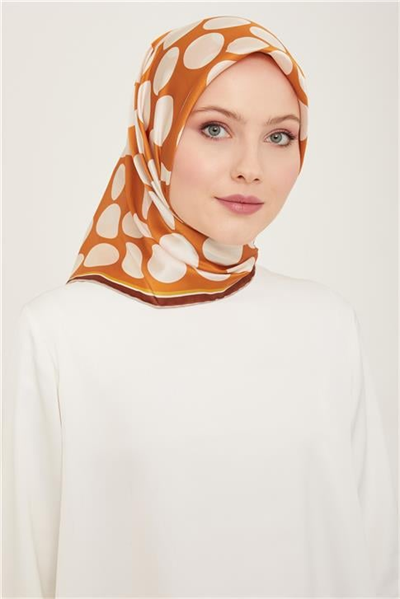 Armine Geometrik Desenli Twill İpek Eşarp 24Ya9156 86 32