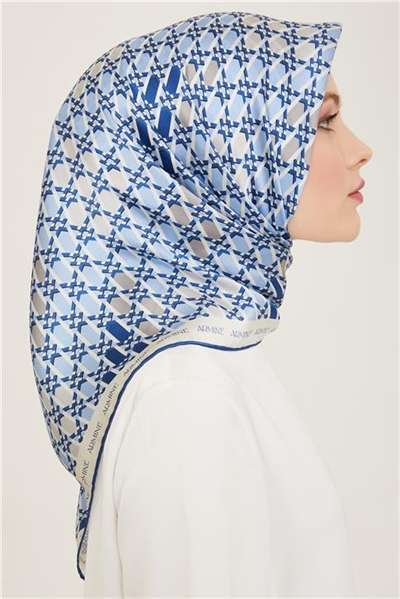 Armine Geometrik Desenli Twill İpek Eşarp 24Ya9144 37 81
