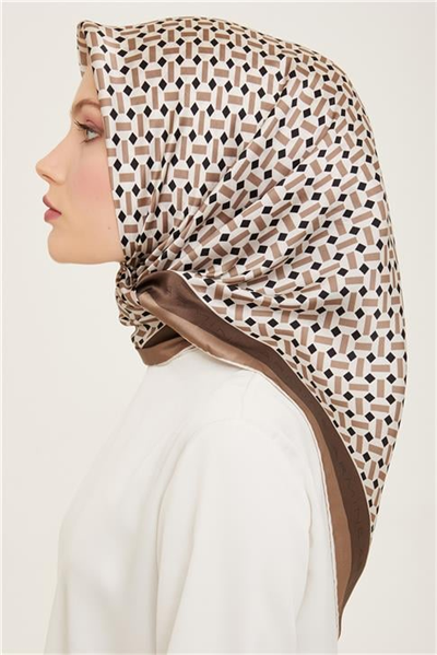 Armine Geometrik Desenli Twill İpek Eşarp 24Ya9151 4 36