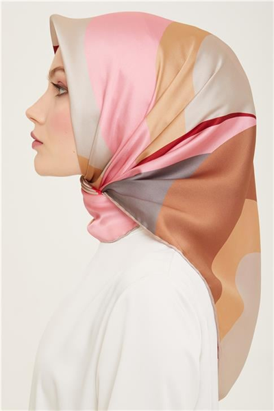Armine Geometrik Desenli Twill İpek Eşarp 24Ya9148 31 05