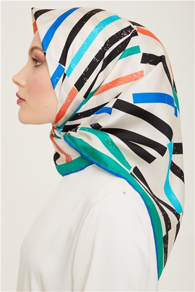 Armine Geometrik Desenli Twill İpek Eşarp 24Ya9101 2 82