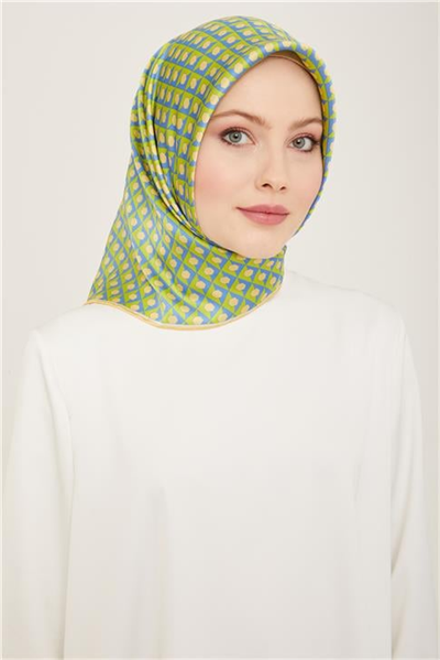 Armine Geometrik Desenli Twill İpek Eşarp 24Ya9109 53 51