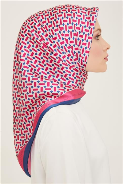 Armine Geometrik Desenli Twill İpek Eşarp 24Ya9151 4 03