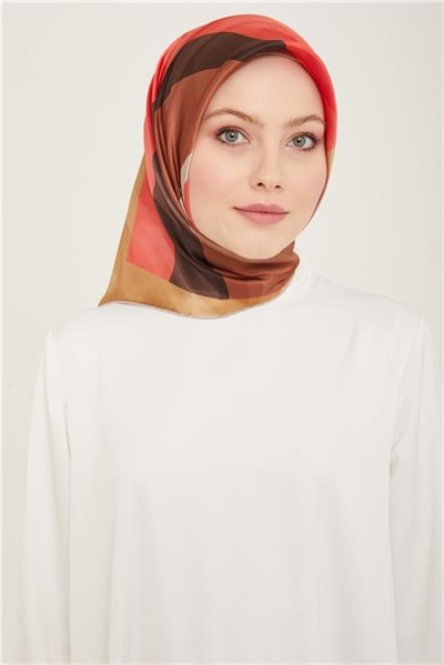 Armine Geometrik Desenli Twill İpek Eşarp 24Ya9137 55 06