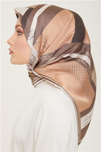 Armine Geometrik Desenli Twill İpek Eşarp 24Ya9138 2 09