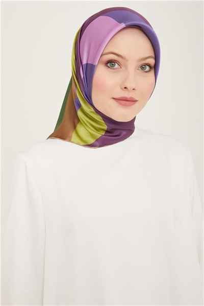 Armine Geometrik Desenli Twill İpek Eşarp 24Ya9148 31 02