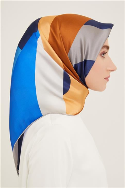 Armine Geometrik Desenli Twill İpek Eşarp 24Ya9148 31 59