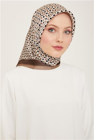 Armine Geometrik Desenli Twill İpek Eşarp 24Ya9151 4 36