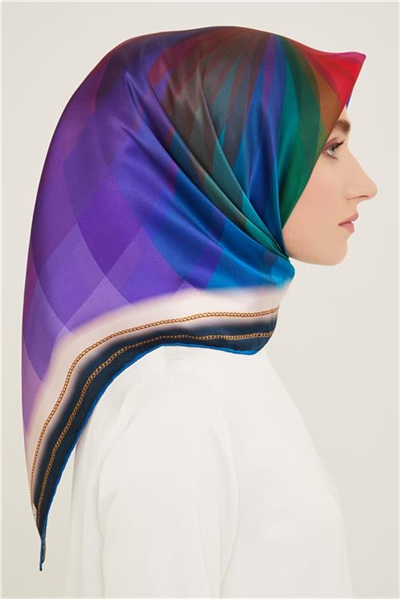 Armine Geometrik Desenli Twill İpek Eşarp 24Ya9113 34